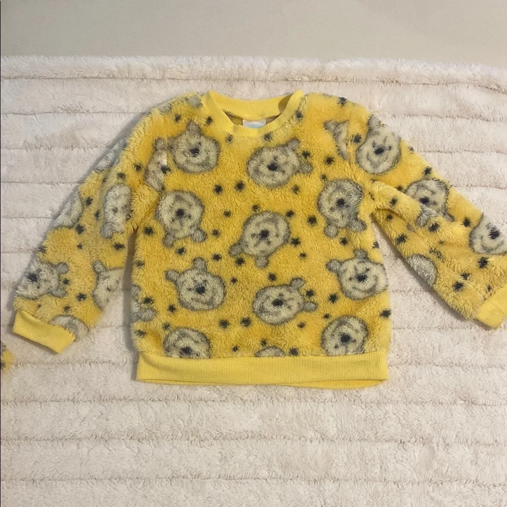 Disney Winnie The Pooh Yellow Fleece Pajama Set 4T